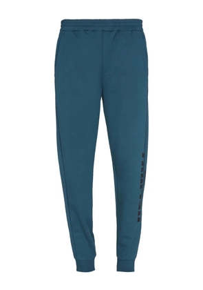 Helmut Lang logo-detail cotton track pants - Blue