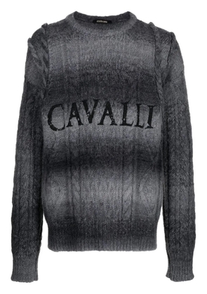 Roberto Cavalli logo-print knit jumper - Grey