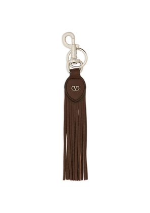 Valentino Garavani tassel logo keyring - Brown
