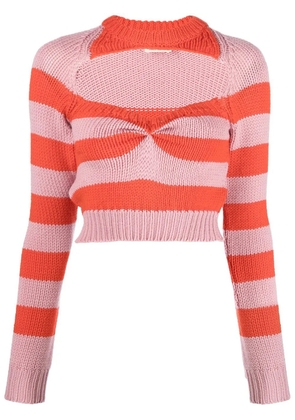 Marni striped virgin wool jumper - Pink