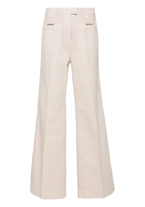 LIU JO cotton straigh-leg trousers - Neutrals