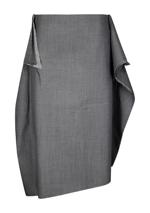 Niccolò Pasqualetti frayed collage midi skirt - Grey