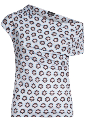 ETRO abstract-print asymmetric top - Blue