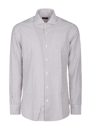 Barba striped cotton shirt - White