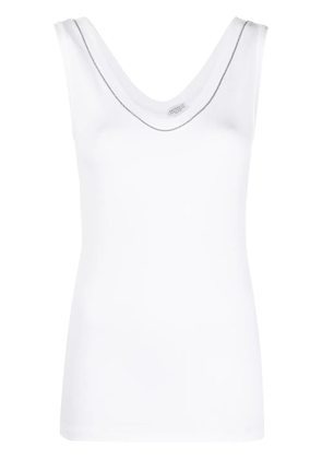Brunello Cucinelli crystal-detail vest top - White