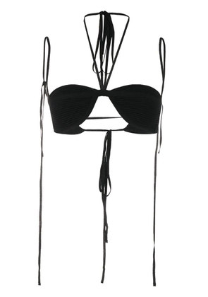 ANDREĀDAMO ribbed-detail top - Black