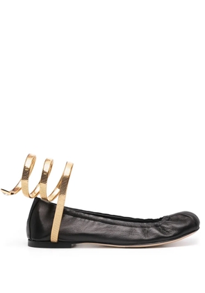 René Caovilla Juniper leather ballerina shoes - Black