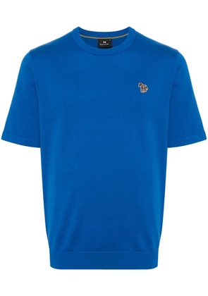 PS Paul Smith Zebra-patch organic cotton T-shirt - Blue