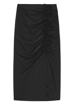 GANNI draped mid-rise midi dress - Black