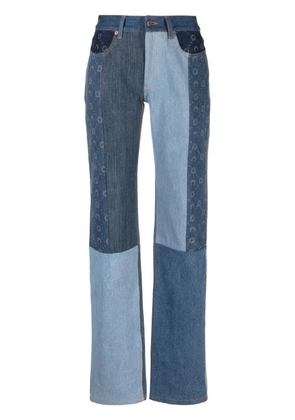 Marine Serre straight-leg patchwork jeans - Blue
