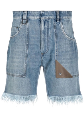 FENDI distressed effect shorts - Blue
