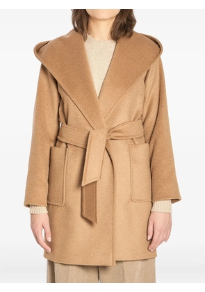 Max Mara hooded belted coat - Brown