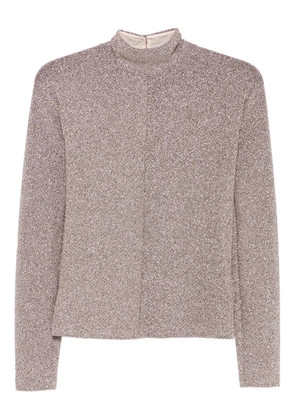 Forte Forte lurex-detail high-neck blouse - Grey