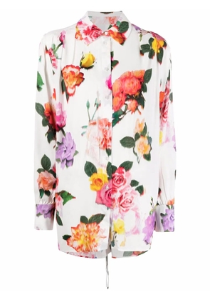 MSGM floral-print long-sleeved shirt - White