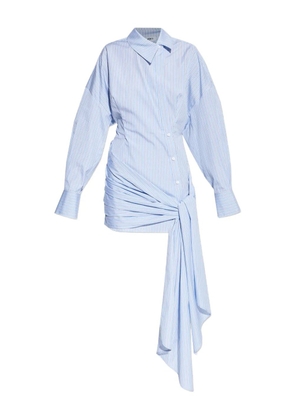 The Attico striped knot-detail mini dress - Blue