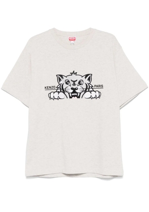 Kenzo Happy Tiger-embroidered T-shirt - Grey