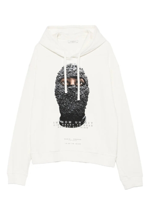 Ih Nom Uh Nit balaclava-print hoodie - White