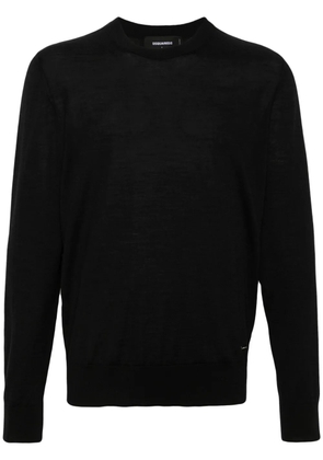 DSQUARED2 logo-plaque fine-knit jumper - Black