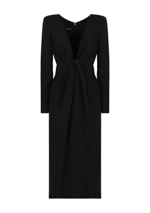 Emporio Armani knot-detailing midi dress - Black