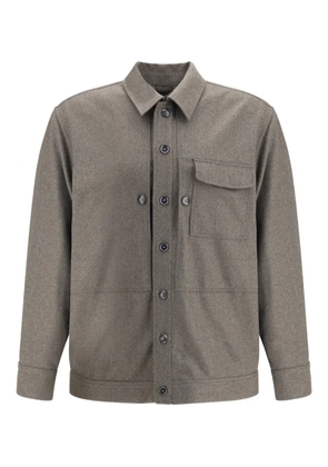 Brioni button-fastening patch-pocket shirt - Grey