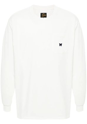 Needles butterfly-embroidered T-shirt - White
