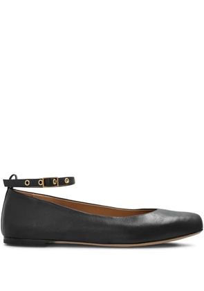 Emporio Armani leather ballerina shoes - Black