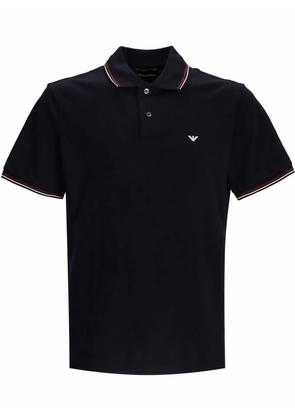 Emporio Armani embroidered-logo short-sleeved polo shirt - Blue