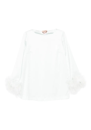 TWINSET feather-trim blouse - Green