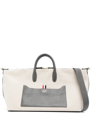 Thom Browne medium canvas tote bag - Neutrals