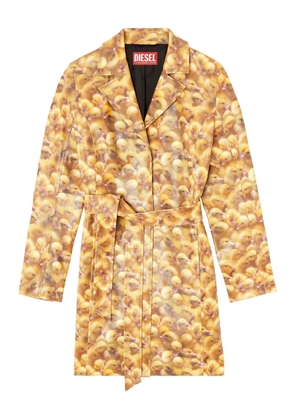 Diesel G-Oji duckling-print belted coat - Yellow