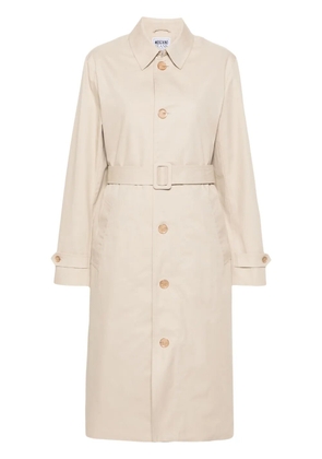 MOSCHINO JEANS chain link-detail trench coat - Neutrals