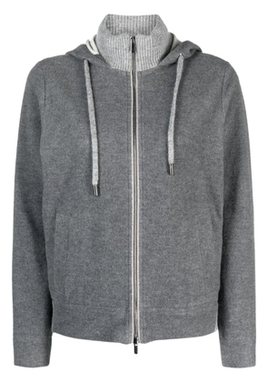 Peserico mélange-effect hooded jacket - Grey