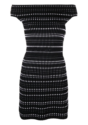 Alexander McQueen off-shoulder knitted minidress - Black