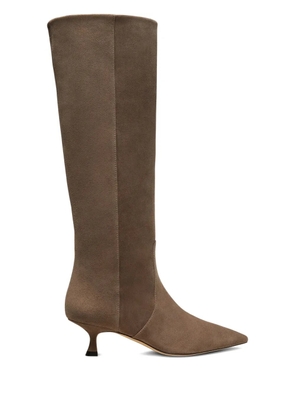 Stuart Weitzman 50mm Naomi suede pointed-toe knee-high boots - Brown