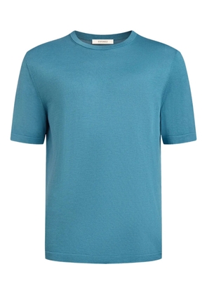 12 STOREEZ silk-cotton T-shirt - Blue