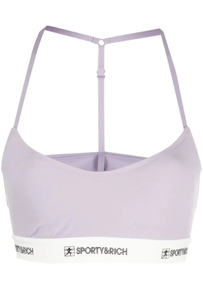 Sporty & Rich logo-underband crop top - Purple