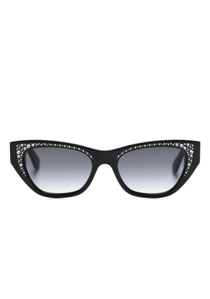 Alexander McQueen Eyewear pavé-jewelled sunglasses - Black