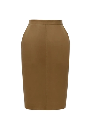 Saint Laurent CASSANDRE leather midi pencil skirt - Green