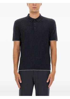 BOSS ribbed polo shirt - Blue