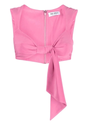 The Attico knot-detail cropped top - Pink
