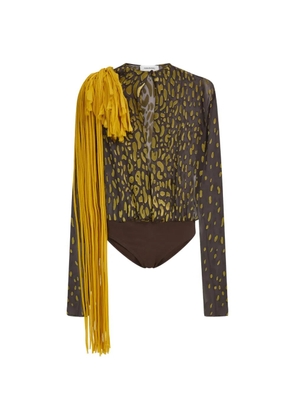 Ferragamo body with flower sash detail - Brown