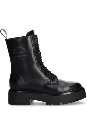 Karl Lagerfeld logo-print combat boots - Black