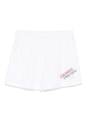 DSQUARED2 logo-embroidered shorts - White