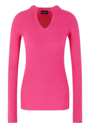 Giorgio Armani V-neck ribbed jumper - Pink