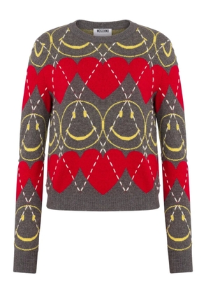 Moschino Smiley face-patterned sweater - Grey