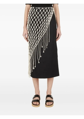 Wynn Hamlyn macramé-overlay skirt - Black