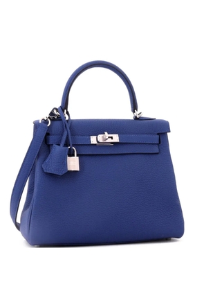 Hermès Pre-Owned Kelly Handbag Blue Togo with Palladium Hardware 25 satchel