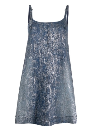 Versace Jeans Couture lamé shift denim dress - Blue