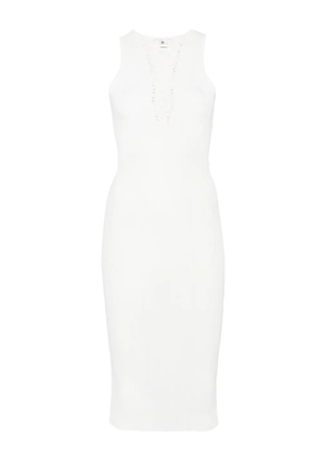 Elisabetta Franchi ribbed-knit midi dress - White