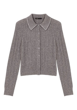 Maje rhinestone-embellished cardigan - Grey